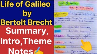 Life of Galileo by Bertolt Brecht Summary Themes Character Notes ✍️UGC NET SET TGT PGT Notes ✅ [upl. by Berg]