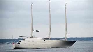 Superyacht Sailing Yacht A Leaves Germany [upl. by Elahcar875]