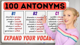 100 IMPORTANT Antonyms in English B1 B2 and C1 Level Vocabulary [upl. by Aicetal889]