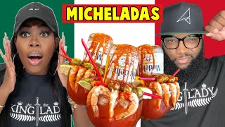 AFRICAN AMERICANS try MICHELADAS for the FIRST TIME  MEXICAN street food [upl. by Natanoj]