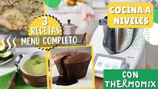 MENÚ COMPLETO 11 con THERMOMIX 🤩  Cocina A NIVELES ✅ AHORRA TIEMPO cocinando 3 PLATOS a la vez 🍽️ [upl. by Ritch]