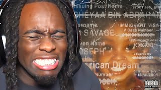 Kai Cenat Reacts to 21 Savage  american dream [upl. by Markos621]