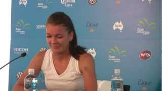 Agnieszka Radwanska Second Round Press Conference Apia International Sydney 2013 [upl. by Hamfurd]