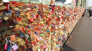 Cologne  Hohenzollern bridge love locks  Köln Schlösser [upl. by Oemac]