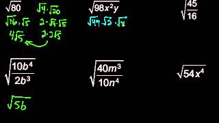 Simplifying Radical Expressions [upl. by Ultima]