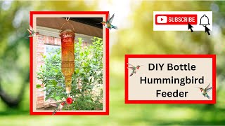 How to Make a Bottle Hummingbird Feeder DIY Easy DIY Hummingbird Feeder [upl. by Kolodgie]