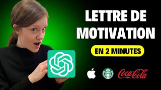 La méthode ultime pour écrire une lettre de motivation avec ChatGPT [upl. by Aillicsirp814]