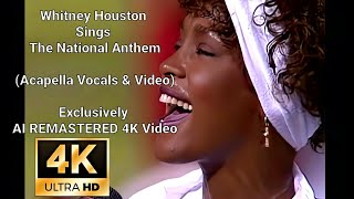 Whitney Houston sings ACAPELLA  The Star Spangled Banner National Anthem in 4K at 60fps [upl. by Narra534]