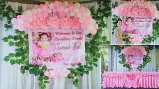 Simple Christening and Birthday Decoration at Home [upl. by Ornie291]