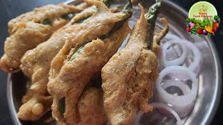 Menasinakai Bajji in Kannada I Mirchi Bajji recipe I How to make Crunchy Mirchi Bajji I [upl. by Oleta512]