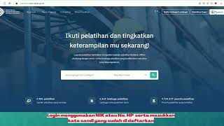 Tutorial download bukti pendaftaran online Pelatihan Berbasis Kompetensi BLK [upl. by Hpeseoj]