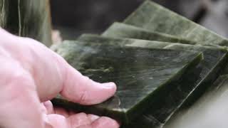 Preparing the Pounamu or Greenstone for Carving [upl. by Ellevart571]