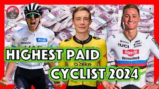 Top 10 Highest Salaries in Pro Cycling 2024 Mathieu Van der Poel Jonas Vingegaard amp Tadej Pogačar [upl. by Neeli730]