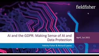 AI and the GDPR 1 Making sense of AI and data protection [upl. by Body406]