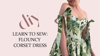 DIY Sew a Flouncy Corset Dress [upl. by Eenal]