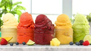 5 EASY Fruit Sorbets  Dairy Free Summer Desserts [upl. by Jerald]