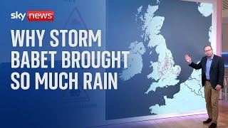 Storm Babet Why has so much rain fallen on the UK [upl. by Auqinimod509]