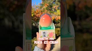 Trying the VIRAL PEACH ICE CREAM 🍑 icecream peach foodie [upl. by Idalina460]