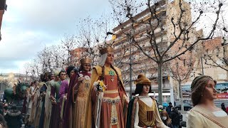 Els gegants de Lleida Lo Marraco i els capgrossos a la cavalcada dels Reis Mags dOrient 2022 [upl. by Orlan]