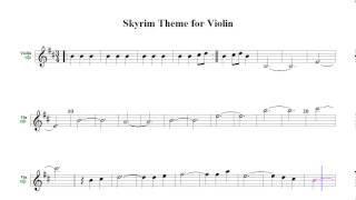 Skyrim Theme for Violin sheet music [upl. by Gare611]