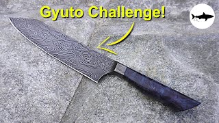 Forging a Mosaic Damascus Gyuto Chef Knife for the Challenge Build [upl. by Ayian]