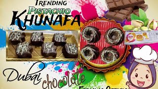 DUBAI VIRAL PISTACHIO KHUNAFA CHOCOLATE FERMINA VERSION OFWDUBAI SATISFYING [upl. by Millda]