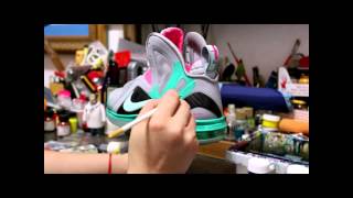 Lebron 9 Elite South Beach Miami Vice Customs KOS Kingofsneakerscom [upl. by Heater864]