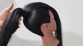 Less than 5 mins High ponytail with braiding hair [upl. by Leboff]