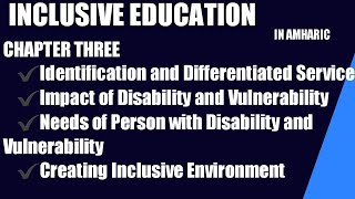 INCLUSIVENESS chapter 3 part 1 Identification and Differentiated Services inclusiveservice [upl. by Nnayllehs341]