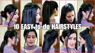 10 Quick and easy HAIRSTYLES  Casual and Party Hairstyles  ThatGlamGirl [upl. by Westley]