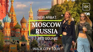 🔥 How live in Russia 2023 Moscow City Walk Tour New Arbat to Red Square 4K HDR [upl. by Elata389]