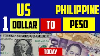 1 us dollar to philippine peso exchange rate today USD PHP [upl. by Sitnik]