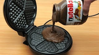 EXPERIMENT WAFFLE IRON vs NUTELLA [upl. by Ecilef]