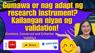 VL50  Validation of research instrument Content Construct and Criterion with examples [upl. by Batish]