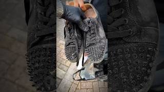 Destroyed Suede Louboutin Sneaker Restoration [upl. by Anuala]