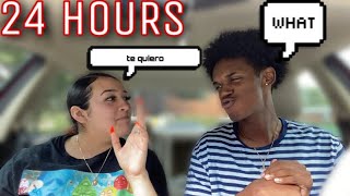 SPEAKING ONLY SPANISH TO MY BOYFRIEND FOR 24 HOURS Hilarious [upl. by Nodlehs]