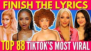 FINISH THE LYRICS  Most Popular Viral TikTok Songs 20212023📀MEGA CHALLENGE📢🎵 [upl. by Notsa]