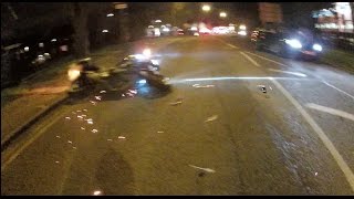 Motorcycle crash on black ice  Highsiding [upl. by Inanuah]