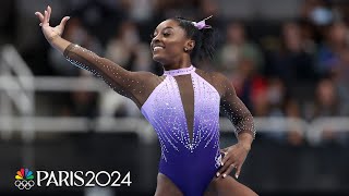 Simone Biles halfway to HISTORY after dominant opening night at US Nationals  NBC Sports [upl. by Enahs583]