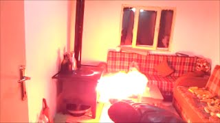 Idiot Uses Gasoline to Burn Heating Stove [upl. by Charmian]