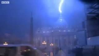 Lightning strikes Vatican 12 Feb 2013 BBC Video [upl. by Toffic]