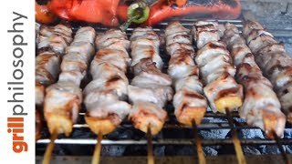 Greek souvlaki  Traditional way EN subs  Grill philosophy [upl. by Enyawed780]