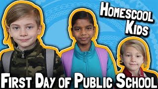 Homeschool Kids  First Day of Public School  Back to Elementary School [upl. by Ahsenahs709]