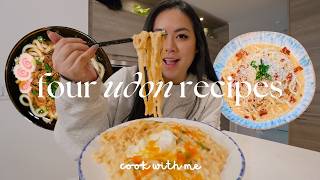 easy and delicious udon recipes 4 ways 🥢  tiffycooks [upl. by Ynaffet]