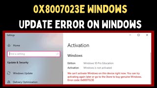 How to Fix 0x8007023e Windows Update Error on Windows 11 [upl. by Sonnie]