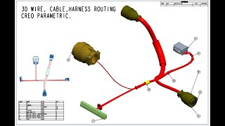 BALLOON SIZE IN DRAWING MAX MINI CREO PARAMETRIC DRAWING LAYOUT COMMANDS WIRE HARNESS CABLING [upl. by Toomay531]