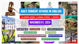 01 November 2024  Current Affairs in English by GKTODAY 🎯 [upl. by Allak]