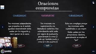 MODALIDADES ORACIONALES EN LA CONSTRUCCIÓN DE TEXTOS YUXTAPOSICIÓN COORDINACIÓN Y SUBORDINACIÓN [upl. by Sinnelg424]