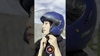 Helm Half Face Yang Punya Double Visor helm smartphone safetyhelmet rider motovlog automobile [upl. by Mechling486]