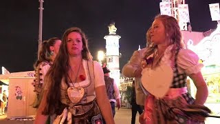 Girls amp Beers Night Life outside of the tents at Oktoberfest Munich [upl. by Moyer]